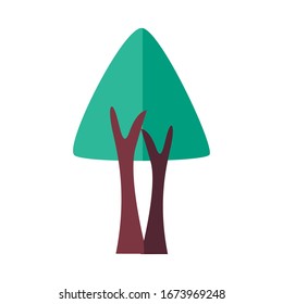 pine tree plant forest flat style icon vector illustration design
