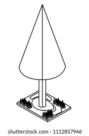 pine tree plant isometric icon