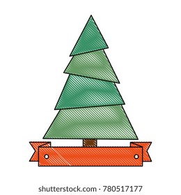 pine tree plant with ribbon