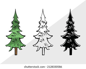 Pine Tree Printable Vector Illustration