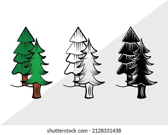 Pine Tree  Printable Vector Illustration