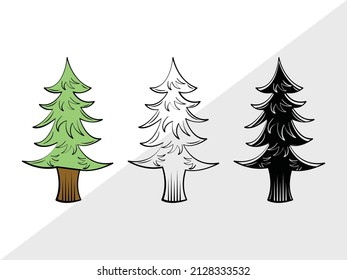 Pine Tree Printable Vector Illustration