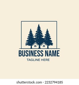 pine tree for properti logo concept