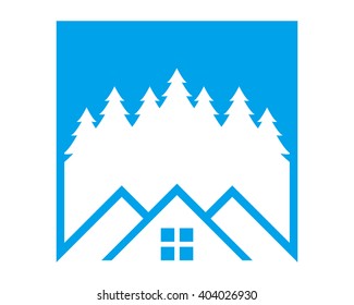 pine tree rectangle real estate residence residency residential home house housing property image icon