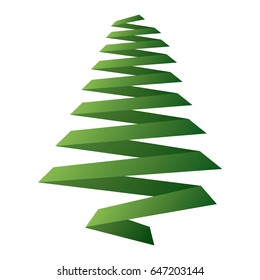 pine tree ribbon shape christmas decoration image vector illustration.