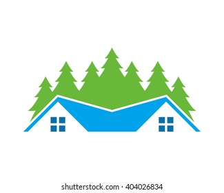 pine tree roof real estate residence residency residential home house housing property image icon