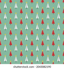 Pine tree seamless pattern. New Year and Christmas background, vector Illustration.