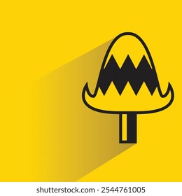 pine tree with shadow on yellow background