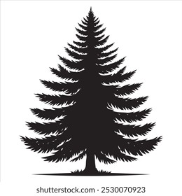 pine tree silhouette art style
