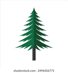 Pine Tree silhouette color vector image art illustration