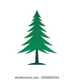 Pine Tree silhouette color vector image art illustration.