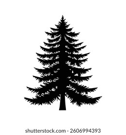 Pine Tree Silhouette - Evergreen Forest Art