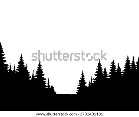 pine tree silhouette, icon isolated on white background