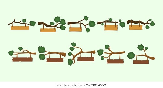 Pacote de ilustração de silhueta de pinheiro