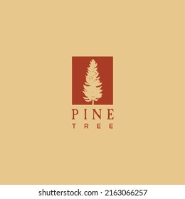 pine Tree Silhouette Picture Wall Frame landscape logo design retro vintage