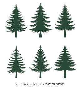 Pine tree silhouette set collection for your company or brand