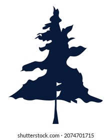 icono de estilo de silueta de árbol de pino