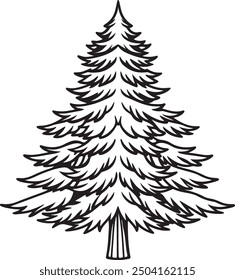 Ilustración de Arte vectorial de silueta de pino