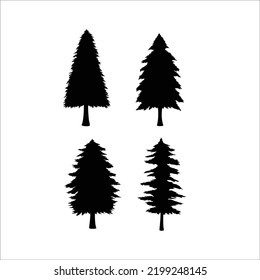pine tree silhouette vector illustration. Christmas tree sign and symbol.