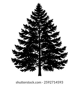  "Pine Tree Silhouette, Vector Illustration for Nature and Forest Designs"
