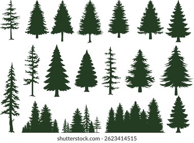 pine tree silhouette vector illustration art