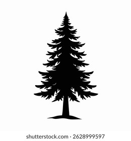 Pine Tree Silhouette Vector Illustration