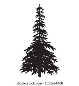 Pine Tree Silhouette Vector Isolated Stock Vector (Royalty Free ...