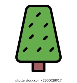 Pine Tree Simple Line Icon Symbol