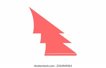 Pine tree simple logo pink color.