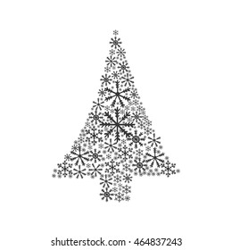 pine tree snowflake nature merry christmas icon. Isolated and flat illustration. Vector graphic