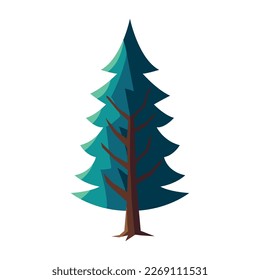 pine tree spring icon isolated