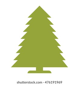 pine tree tall green nature christmas decoration vector illustration