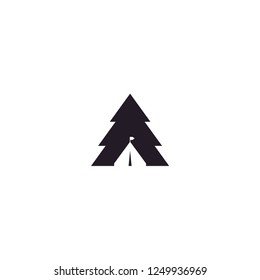 Pine Tree and Tent/Outdoor Logo Design Inspiration