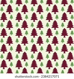 Pine tree trendy design colorful seamless pattern beautiful vector illustration background