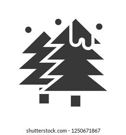 Pine tree vector, Christmas related solid design icon