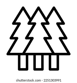 Pine Tree Vector Line Icon Design