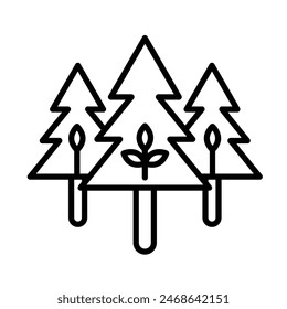 Pine Tree Vektorgrafik Line Icon Design