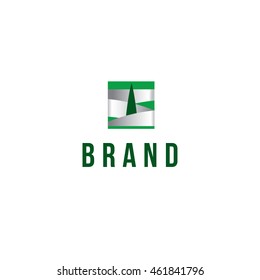 Pine tree vector logo design template