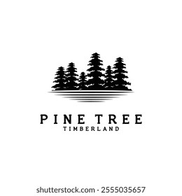 pine tree vector logo icon illustration design