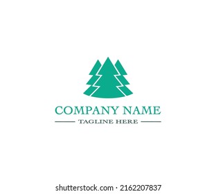 Pine tree vector logo template. Symbol of nature, growth, neighborhood, family, protection, peace. Eco and environmental concept. Symbol logo.