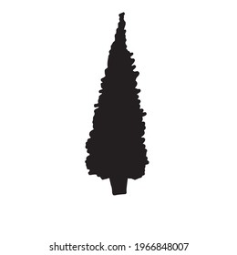 Pine tree. Vector tree. Print for greeting cards and greetings.