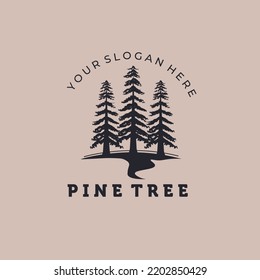 diseño vintage de ilustración de pinares