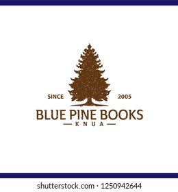 Pine tree vintage logo vector template