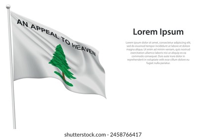 Pine Tree waving historical flag, symbolizing early American independence.
