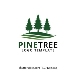 pine tree woods park vector icon logo design template