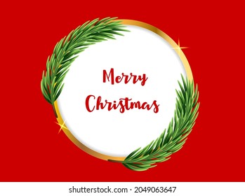 Pine tree, xmas evergreen plant elements. Vector Christmas tree green decoration