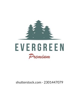 Pine tree,evergreen and mountain vintage logo.Logo for adventurer, camping, nature, badge and business.