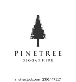 Pine tree,evergreen and mountain vintage logo.Logo for adventurer, camping, nature, badge and business.