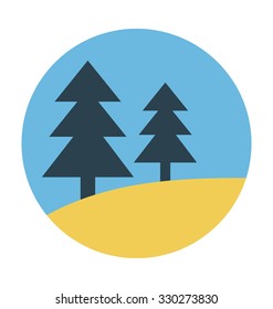 
Pine Trees Colored Vector Icon
