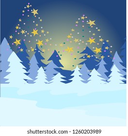 Pine trees covered with snow ,christmas concept.